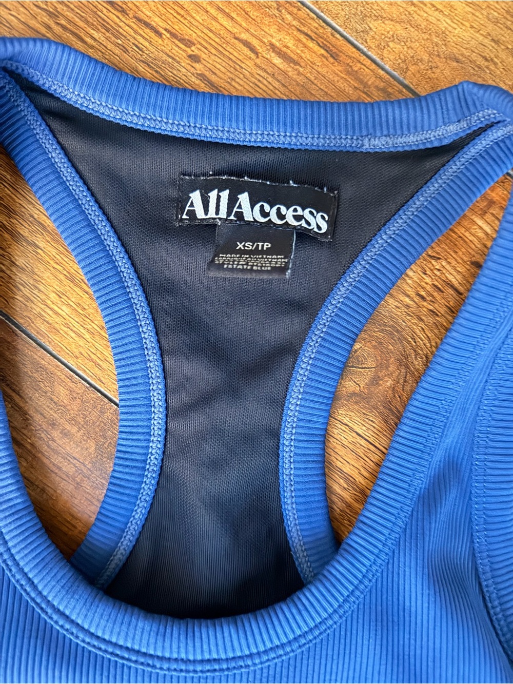 ALL ACCESS Royal Blue Ribbed Racerback Tank - Picture 2 of 3